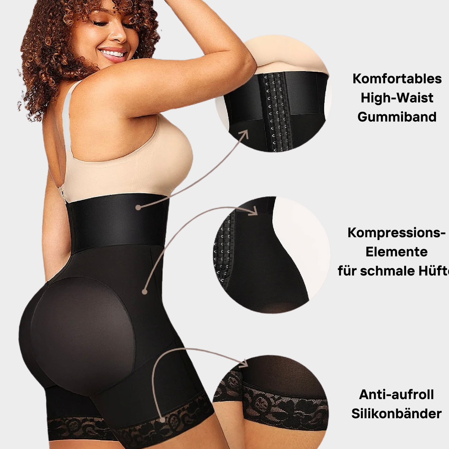 Hochtaillierte Form-Shorts mit Po-Lift und Bauchstütze